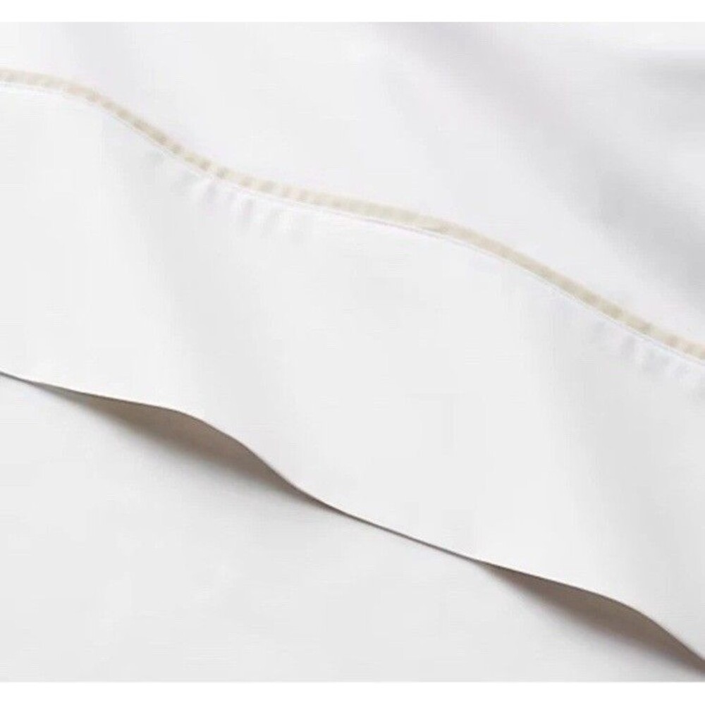 Ralph Lauren Palmer Percale King Flat Sheet White Sand Dune 464 Thread Count